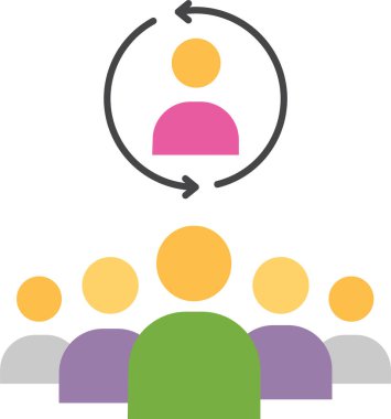 Seçim süreci düz simge, vektör, illüstrasyon 