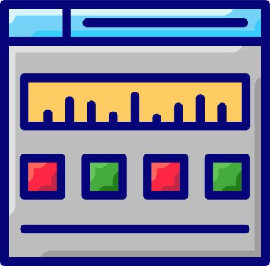 Web programlama düz simgesi, vektör, illüstrasyon