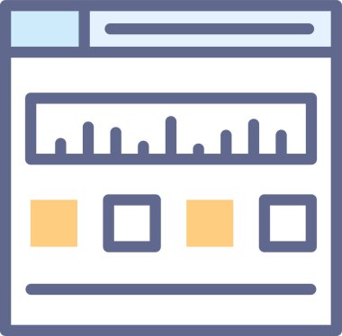 Web programlama düz simgesi, vektör, illüstrasyon