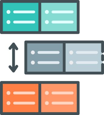 sıralama düz simge, vektör, illüstrasyon 