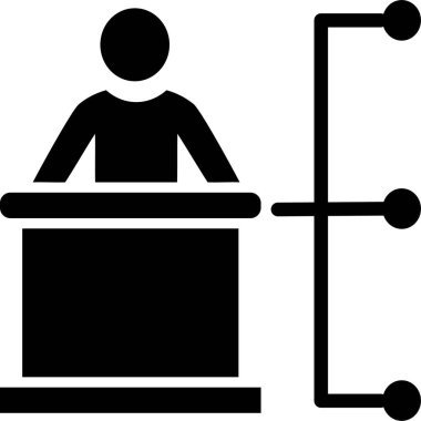 İş sunum simgesi. Düz tasarım tarzı. Vektör illüstrasyonu