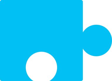 puzzle düz simgesi, vektör, illüstrasyon 