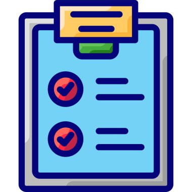 Kontrol listesi düz simgesi, vektör, illüstrasyon