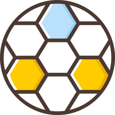 futbol topu düz simgesi, vektör, illüstrasyon 