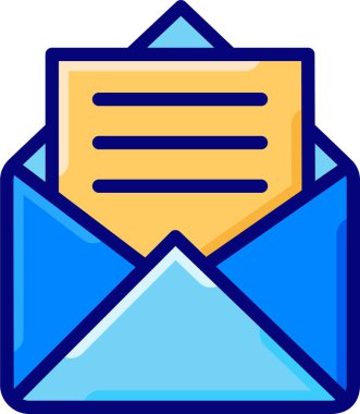 e-posta pazarlama düz simgesi, vektör, illüstrasyon