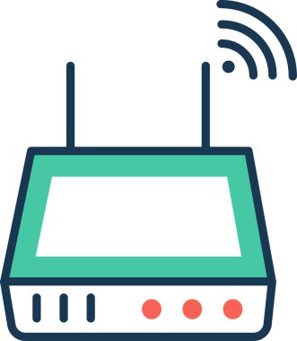 Wifi Modem düz simgesi, vektör, illüstrasyon