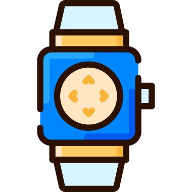 Akıllı saat ekranı simgesi, vektör, illüstrasyon üzerindeki okları kontrol et