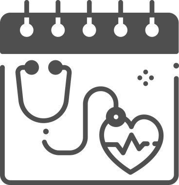 Doktorlar günü, vektör illüstrasyonlu takvim düzlüğü simgesi 