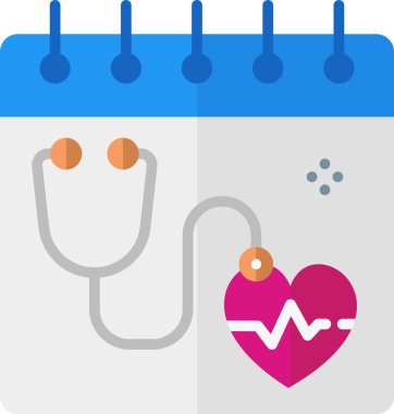 Doktorlar günü, vektör illüstrasyonlu takvim düzlüğü simgesi 