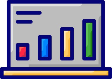 İş sunum simgesi. Düz tasarım tarzı. Vektör illüstrasyonu