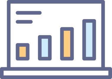 İş sunum simgesi. Düz tasarım tarzı. Vektör illüstrasyonu