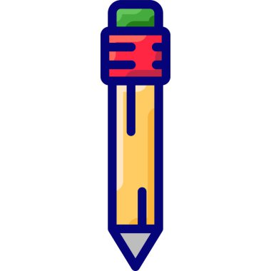 Düz tasarım kalem vektör illüstrasyonu