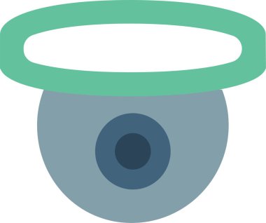 CCTV düz simgesi, vektör, illüstrasyon 