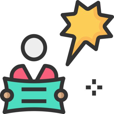 dergi reklamları düz simge, vektör, illüstrasyon