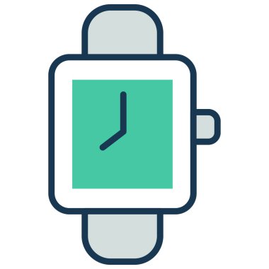 Akıllı saat düz simge, vektör, illüstrasyon