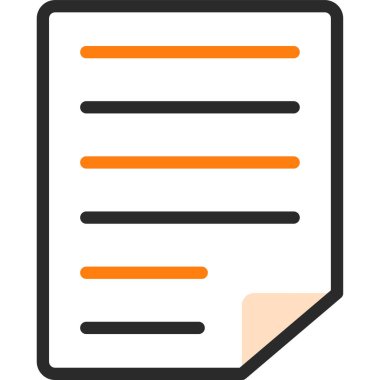 Kağıt Belgesi Simgesi Vektör illüstrasyonu