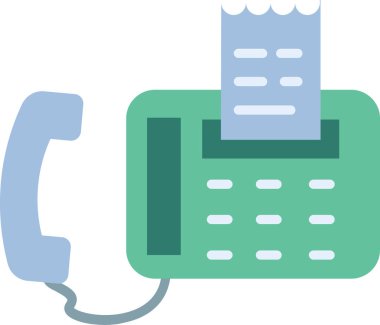 fax düz simgesi, vektör, illüstrasyon 