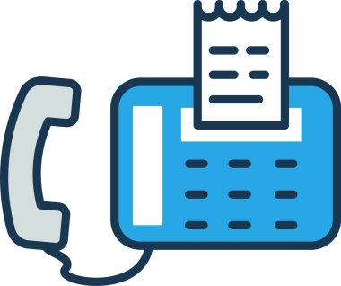 fax düz simgesi, vektör, illüstrasyon 