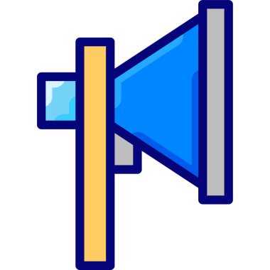 Megafon, hoparlör ikonu. vektör illüstrasyonu