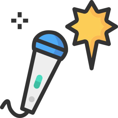 ses mikrofon ikonu. Vektör illüstrasyonu, duyuru kavramı 