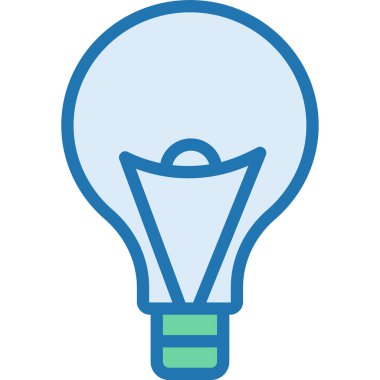 ampul yassı simgesi, vektör, illüstrasyon