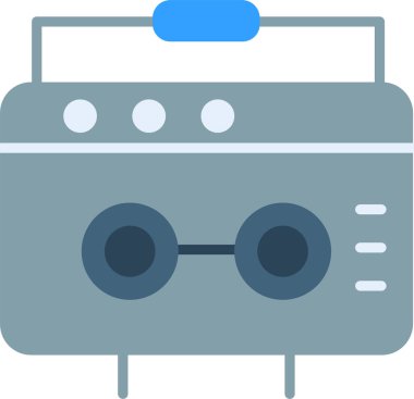 Radyo düz simgesi, vektör, illüstrasyon