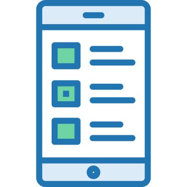 Akıllı telefon ekranı simgesi, vektör, illüstrasyon üzerindeki kontrol listesi