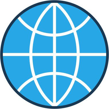 dünya düz simgesi, vektör, illüstrasyon