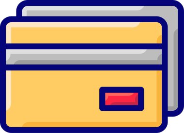 Kredi kartı simgesi vektör illüstrasyonu