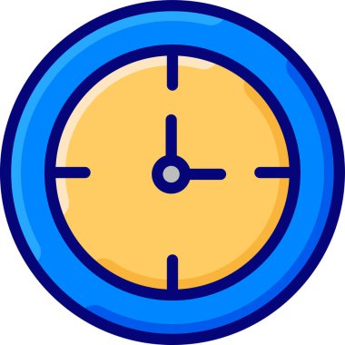 Saat düz simgesi, vektör, illüstrasyon