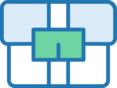 bavul düz simgesi, vektör, illüstrasyon 