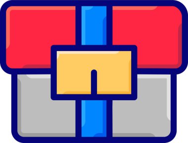 bavul düz simgesi, vektör, illüstrasyon 