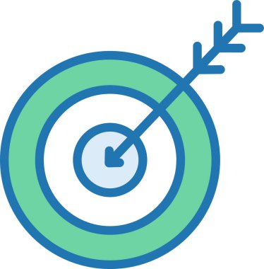 ok ikonlu hedef. vektör illüstrasyonu