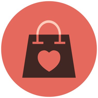 Alışveriş poşeti düz simge, vektör, illüstrasyon