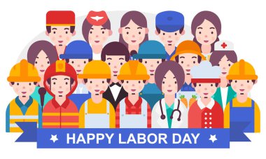 İşçi bayrağı, vektör, illüstrasyon, işçi günü konsepti 