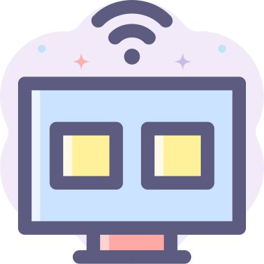 Akıllı TV 'nin minimalist vektör illüstrasyonu