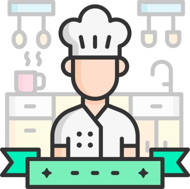 Şef işinin minimalist vektör çizimi