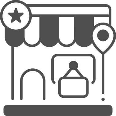 Yerel dükkanların minimalist vektör illüstrasyonu