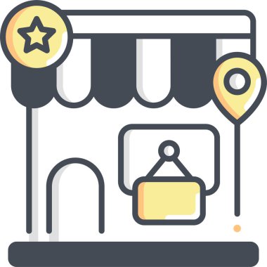 Yerel dükkanların minimalist vektör illüstrasyonu