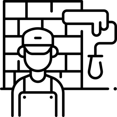 Boyama işinin minimalist vektör illüstrasyonu