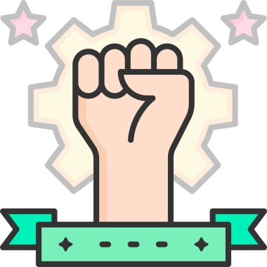 El eklem ve dişli minimalist vektör illüstrasyonu