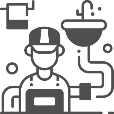 Tesisatçı işinin minimalist vektör çizimi