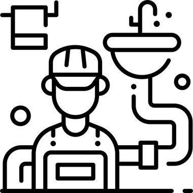Tesisatçı işinin minimalist vektör çizimi