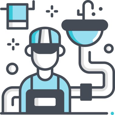 Tesisatçı işinin minimalist vektör çizimi