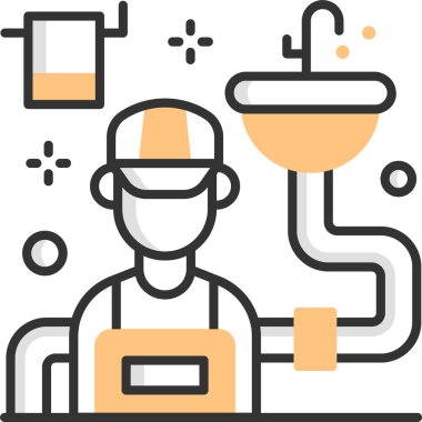 Tesisatçı işinin minimalist vektör çizimi