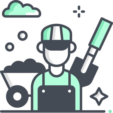 Temizlik işinin minimalist vektör çizimi