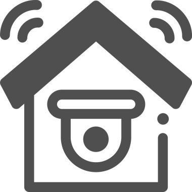 minimalist vektör illüstrasyon akıllı ev güvenlik sistemi