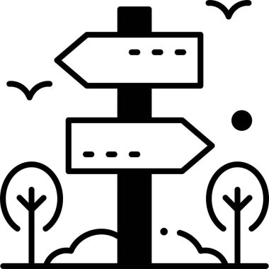 Oklu yön işaretinin minimalist vektör illüstrasyonu