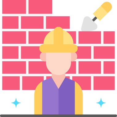 İnşaatçı işinin minimalist vektör illüstrasyonu