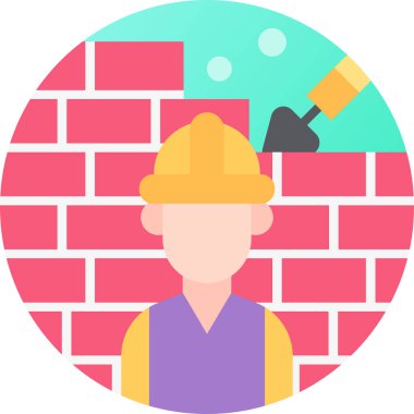 İnşaatçı işinin minimalist vektör illüstrasyonu